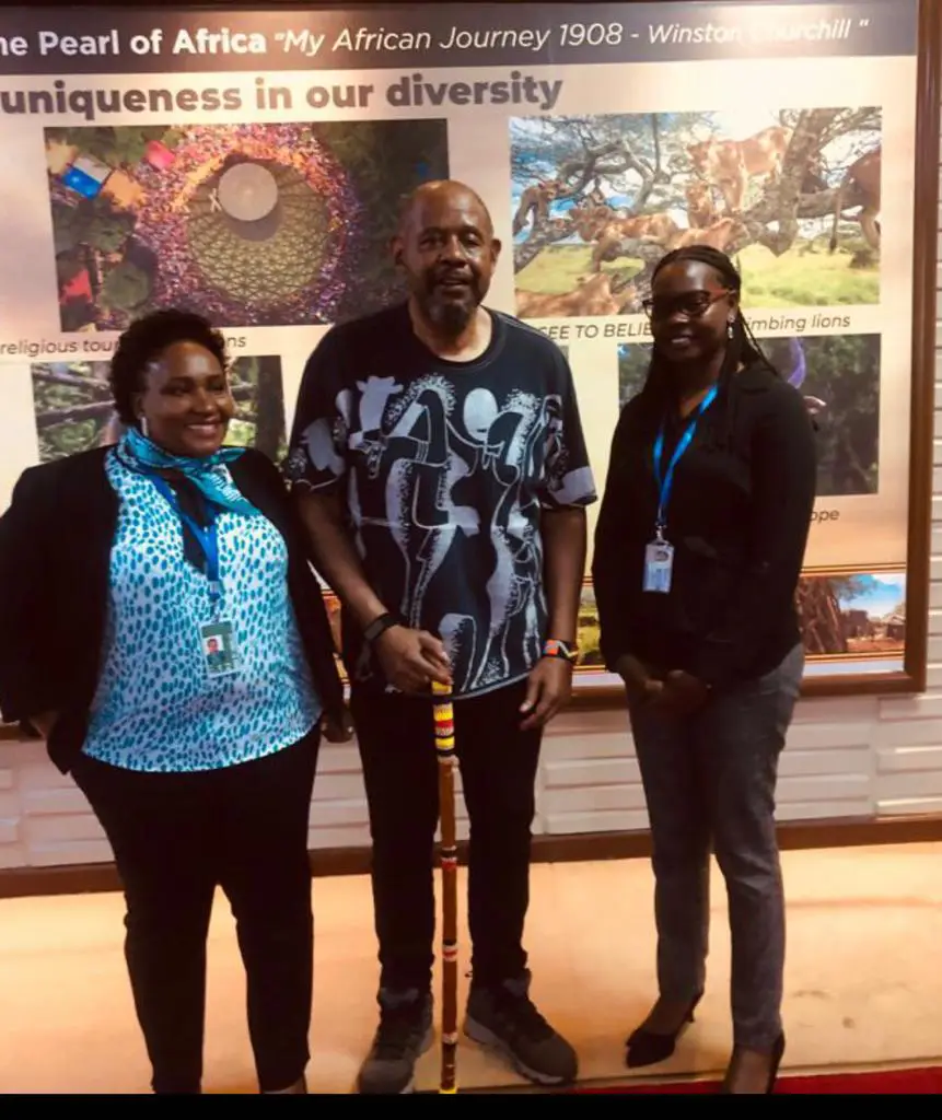 Forest Whitaker, a Hollywood actor at Entebbe International Airport