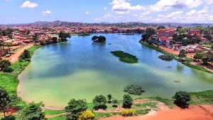 An overview of the magnificent Kabaka's Lake in Ndeeba