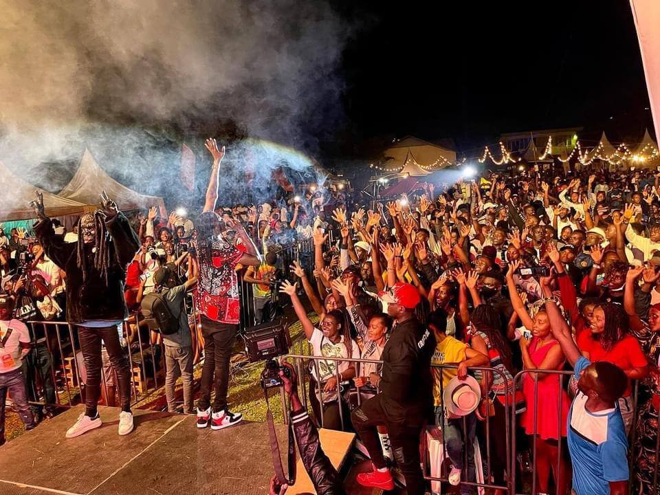 Revelers having fun during Vvumbula festival at the Source of the Nile gardens, in Jinja. Courtesy photo