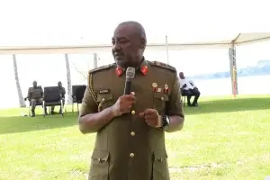 Maj Gen Kavuma, the deputy chief cordinator Operation Wealth Creation (OWC) addressing KCCA councilors in Entebbe